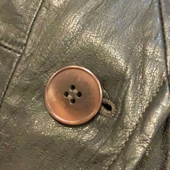 Worth 100% Leather Brown Chocolate Crinkle Leather Jacket Blazer 4 - Picture 12 of 14